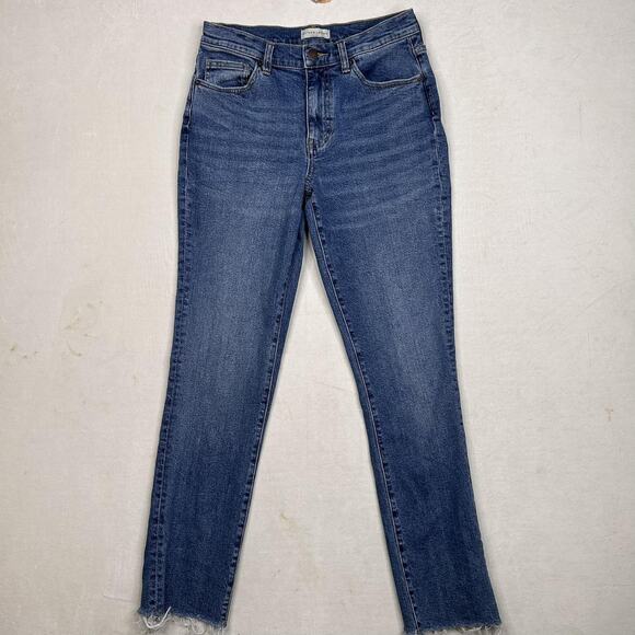 Oliver Logan Jeans Womens 26 Blue High Rise Raw Hem Straight Leg Denim Casual - Picture 7 of 12